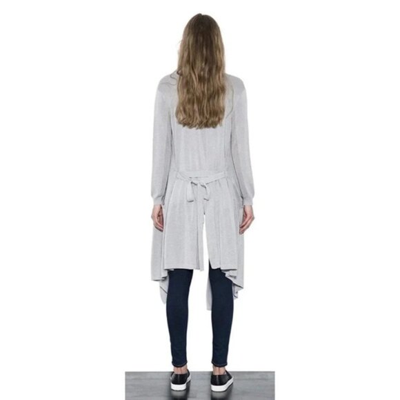 REVOLVE One Grey Day Women's Cardigan Sweater Long Belted Duster Draped Gray XS - Picture 15 of 15